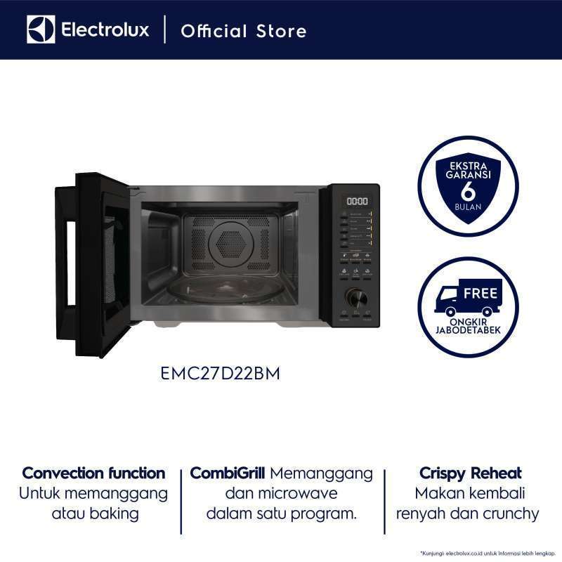 Jual Microwave Oven ELECTROLUX 27 Liter EMC27D22BM / EMC 27D22 BM