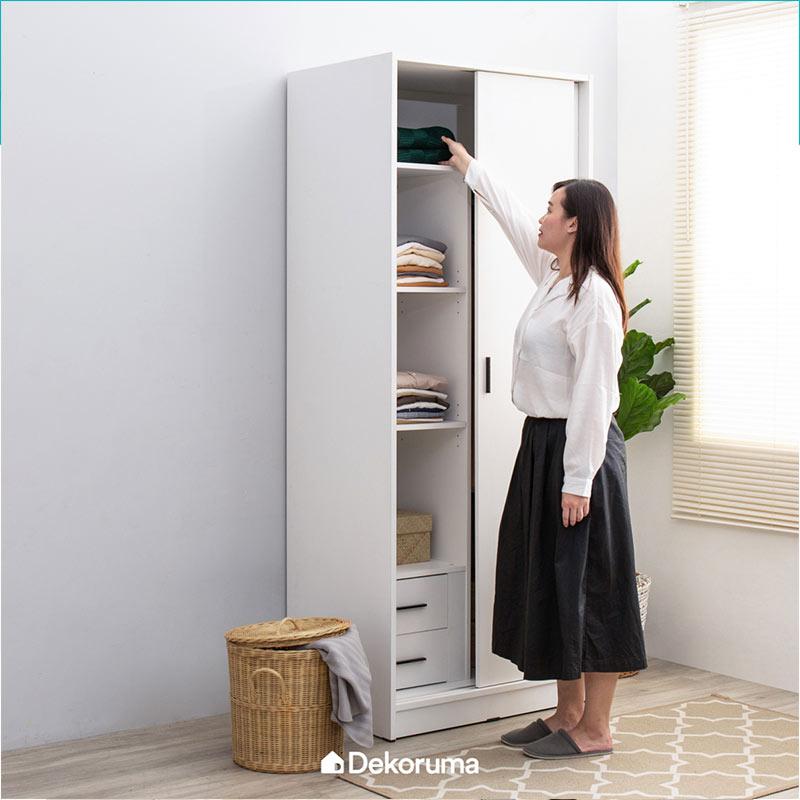 Jual Dekoruma Yucca Lemari Pakaian 2 Pintu Sliding Door Jual Dekoruma Yucca Lemari Pakaian 2 Pintu Sliding Door