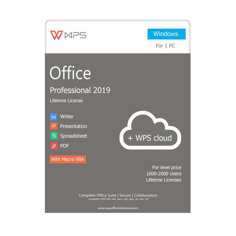 Jual WPS Office 2019 Professional Edition Software [Lifetime Licenses