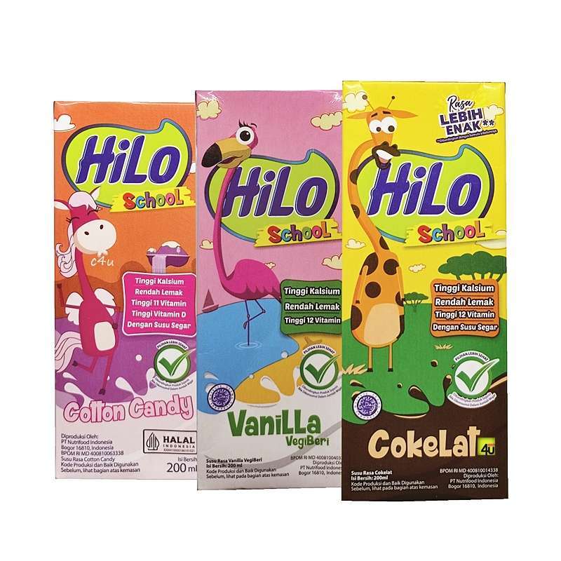Promo HiLo SCHOOL Ready To Drink Susu UHT 200ml VANILA VEGIBERI