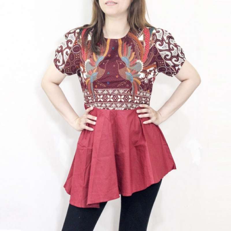 Lengan Panjang Model Baju Batik Kantoran Wanita Terbaru - Jual Model