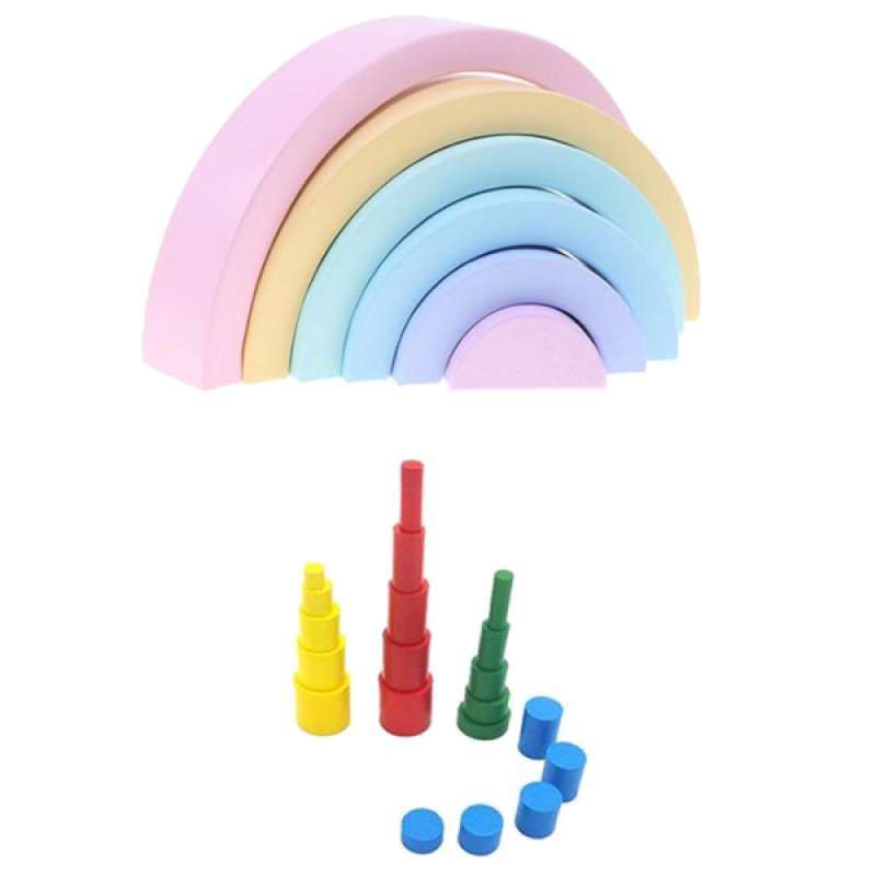 Jual Wood Montessori Sensorial Material-Knobless Cylinders Family Set ...