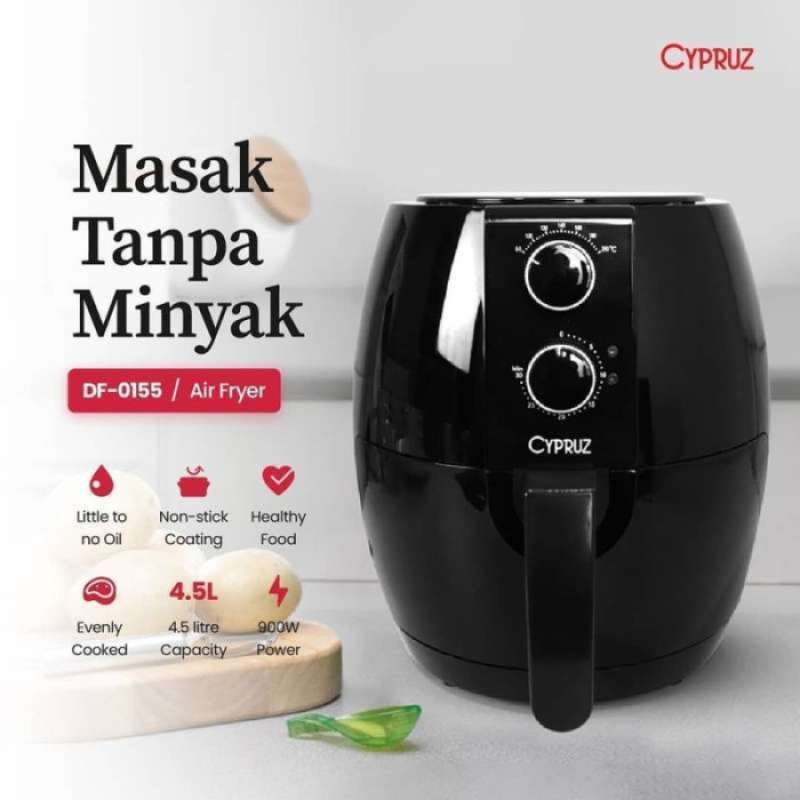 Promo NEW CYPRUS AIR FRYER DF 0155 GORENG TANPA MINYAK LOW WATT Diskon
