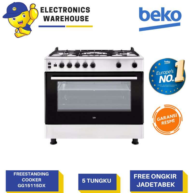 Jual Beko Freestanding Cooker Kompor Gas Oven 5 Tungku GG15115DX di