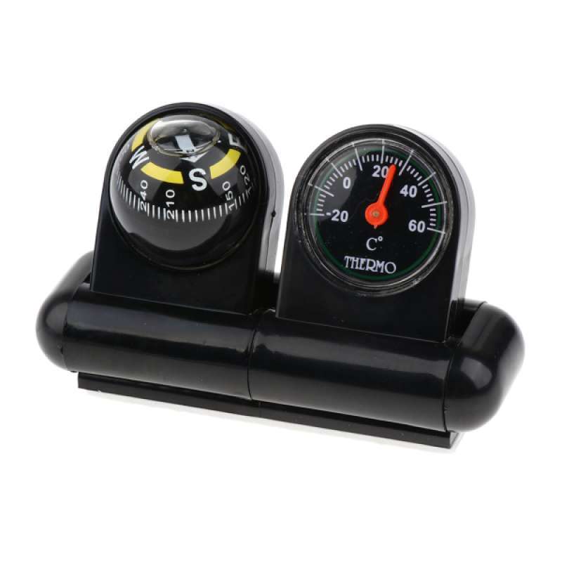Jual 2in1 Black Removable Guide Directional Ball Compass & Thermometer ...