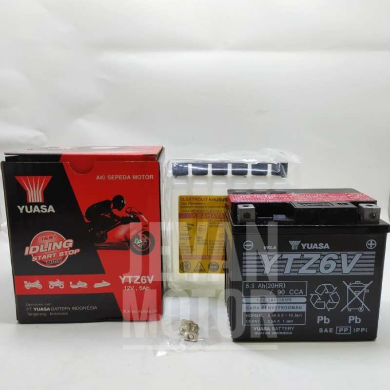 Promo Yuasa Battery Ytz-6V / Accu Yuasa Ytz-6V / Aki Kering Motor Vario