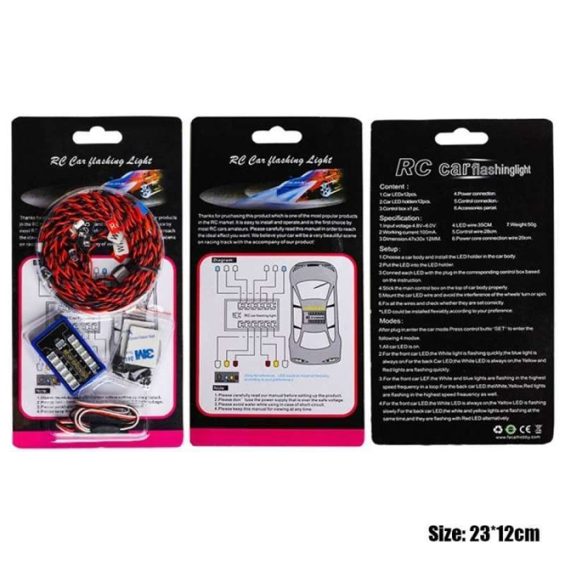 GT POWER 12 LED Flashing Head Light Lamp System Kit RC Car 1/10-in