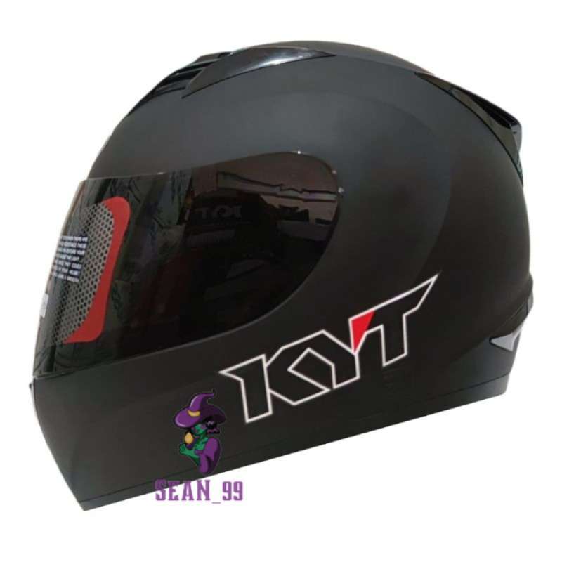 Promo Helm Kyt R10 Solid Black Doff Visor Smoke Full Face Original Sni