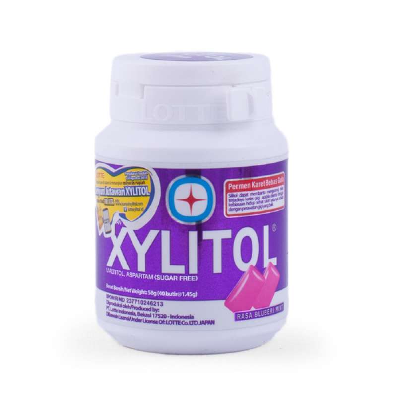 Jual Lotte Xylitol Blueberry Mint Chewing Gum Permen Karet Rasa