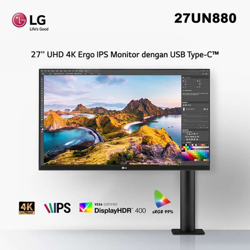 Jual Lg 27un880-b (27 Inch)uhd 4k Ergo Ips Monitor Usb Type-c™ Di ...
