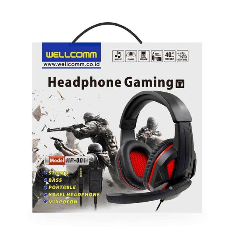 Promo Headset Headphone Gaming Game Hp001 Original Merah