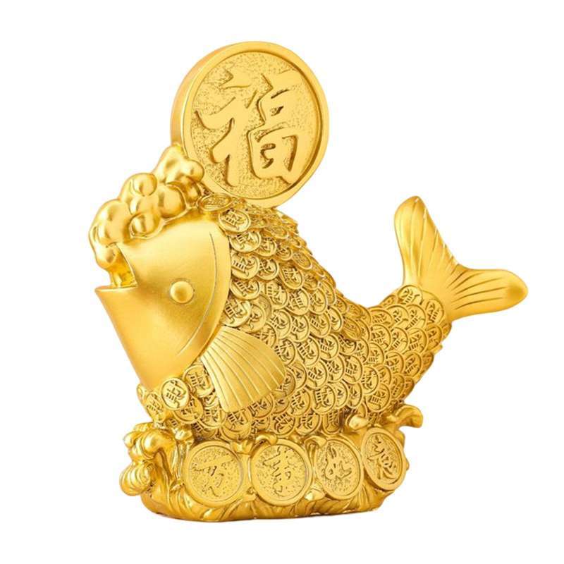 Promo Chinese Fish Statue Art Sculpture Collection for Desktop Office