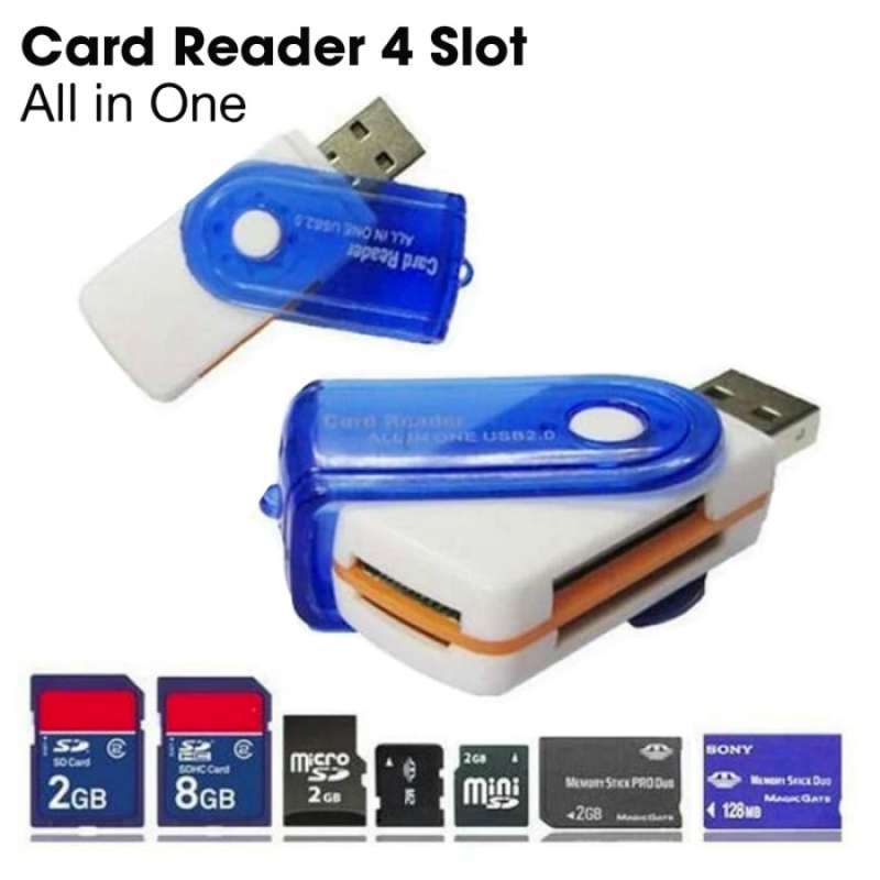 Jual All in One USB Card Reader 4in1 MicroSD Mini SD Card Convert ...