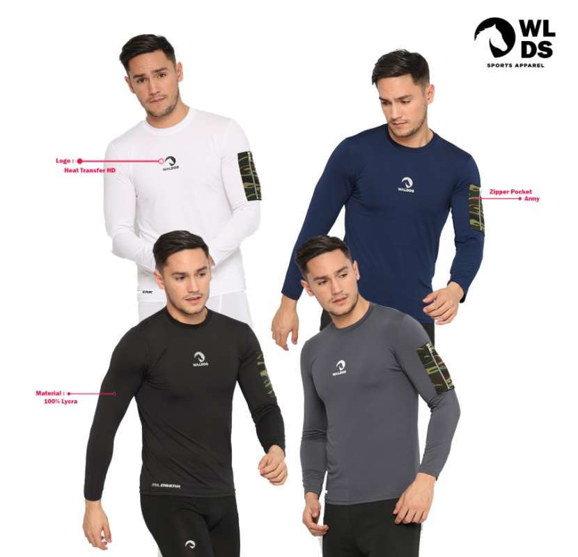 Jual Waldos Sports Apparel NEW STOCK !! Baselayer Manset Round Pocket
