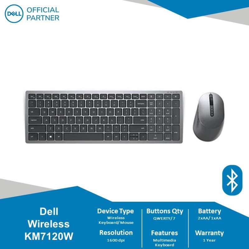 Jual Dell MultiDevice Wireless Keyboard & Mouse Combo KM7120W di