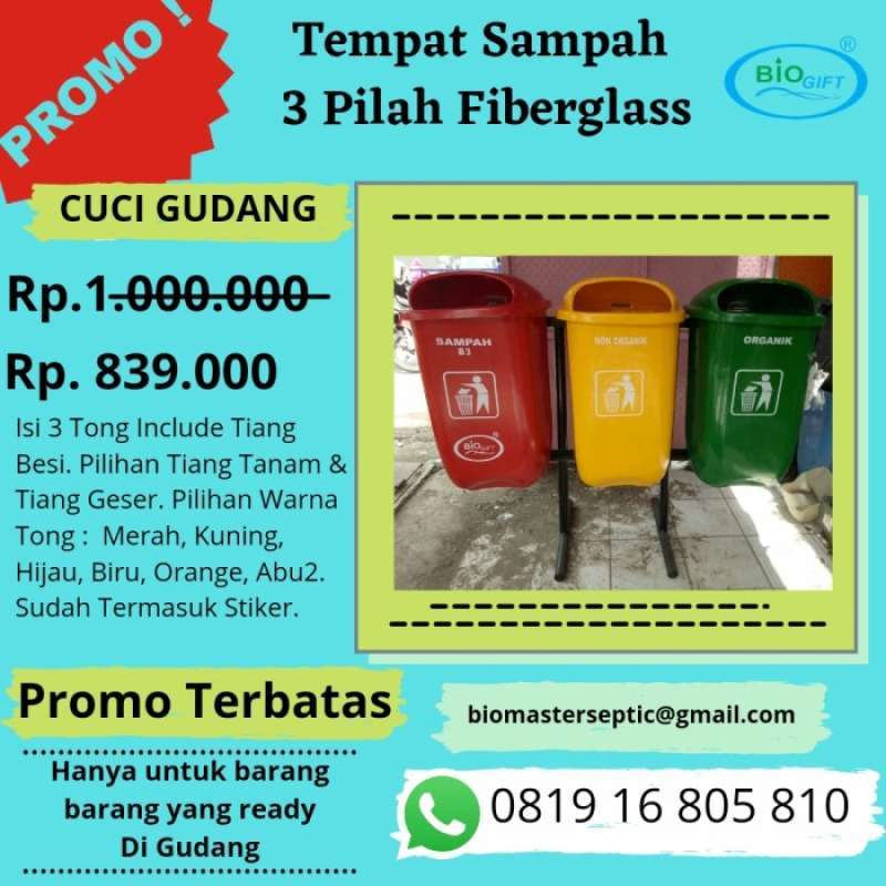Promo Tong Sampah Oval Tiang Geser 5 Set Diskon 30 di Seller Rumahku