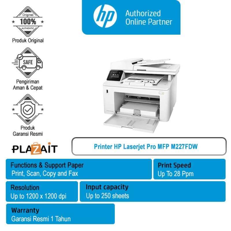 Jual Printer HP Laserjet Pro MFP M227FDW/Print/Scan/Copy/Fax/Wireless ...