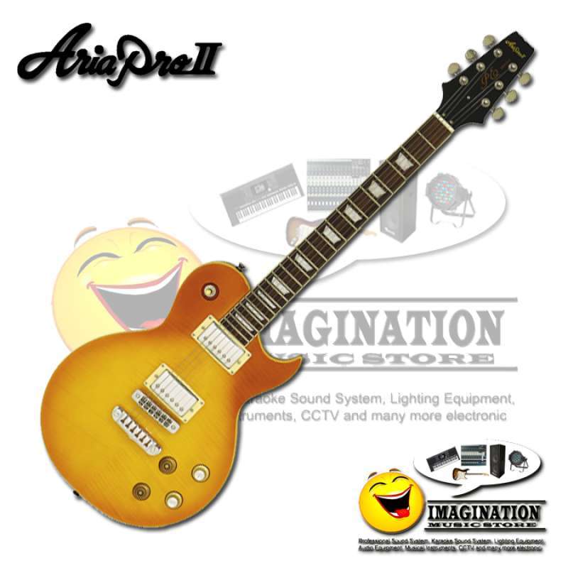 Jual Aria Pro II PE350PG Aged Lemon Drop Les Paul Electric Guitar di