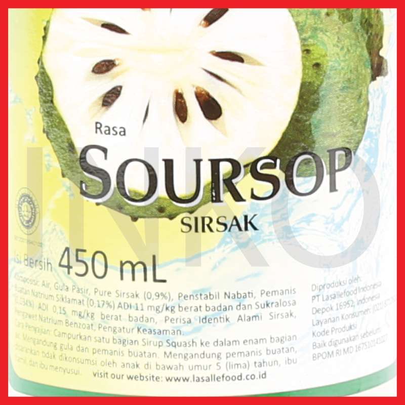Squash Rasa Jual Marjan Squash Rasa Soursop Sirsak Botol 450ml Di Seller Inko ...