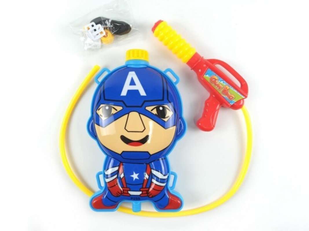 Eigia Mainan Nerf Tembakan Pistol Captain America Soft Bullet Biru