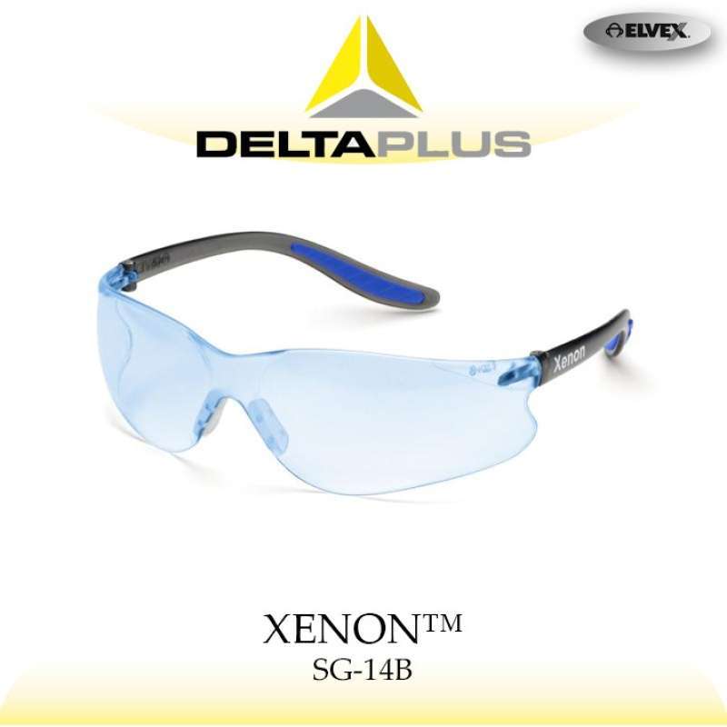 Elvex Delta Plus Helium 20 Safety Glasses – Anti-Fog, ANSI Z87.1 – Black/White/Pink Frames