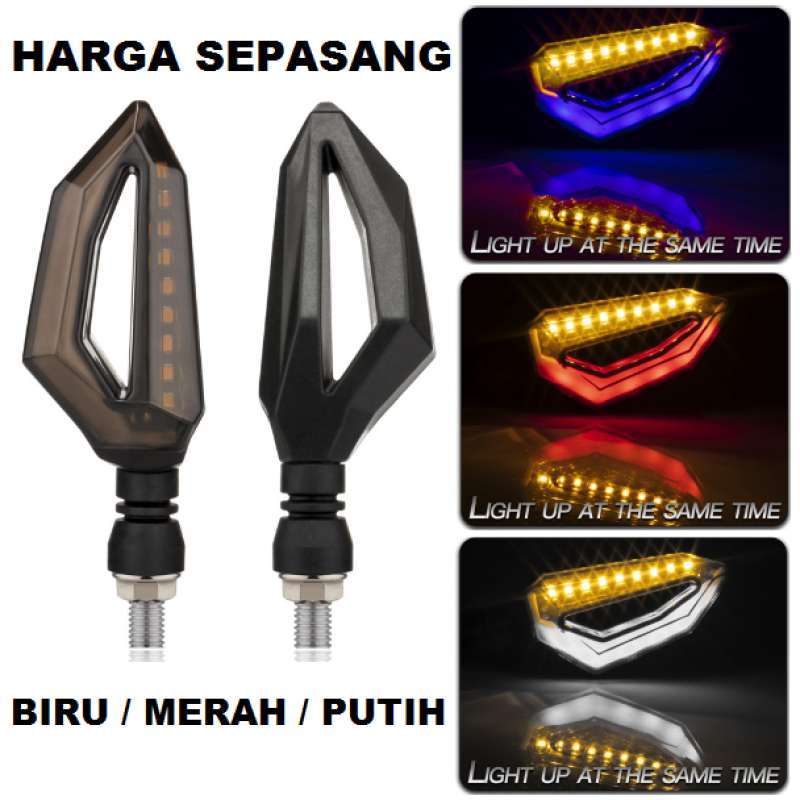Promo Lampu Sein LED Motor DRL 2 Warna Sen Running Jalan Moge Vixion