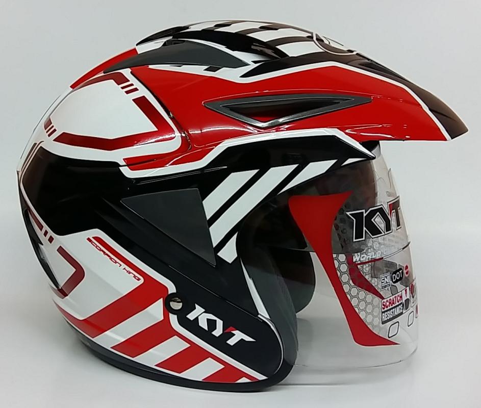 Jual KYT Scorpion King Seri 7 Half Face Helmet Black Red di Seller