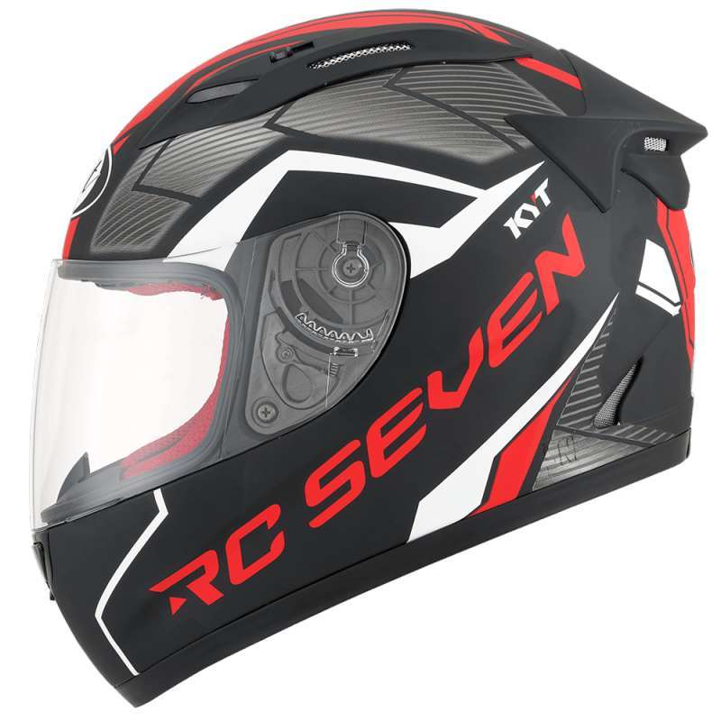 Jual HELM KYT RC7 RC SEVEN MOTIF SERI 18 BLACK DOF RED KYT FULL FACE