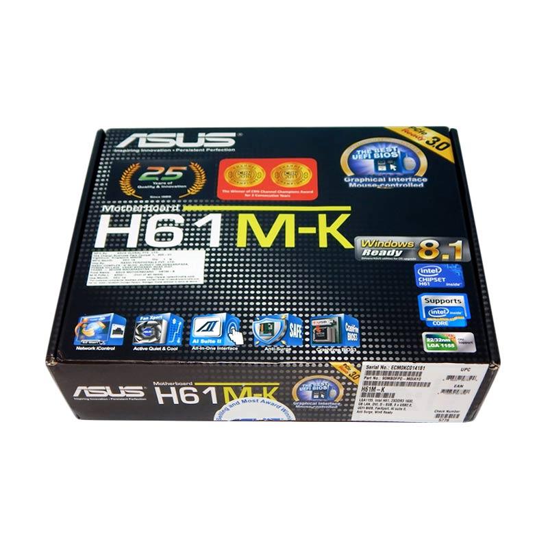 Promo Asus H61M-K Motherboard [LGA 1155] - Well Black Diskon 3% di ...