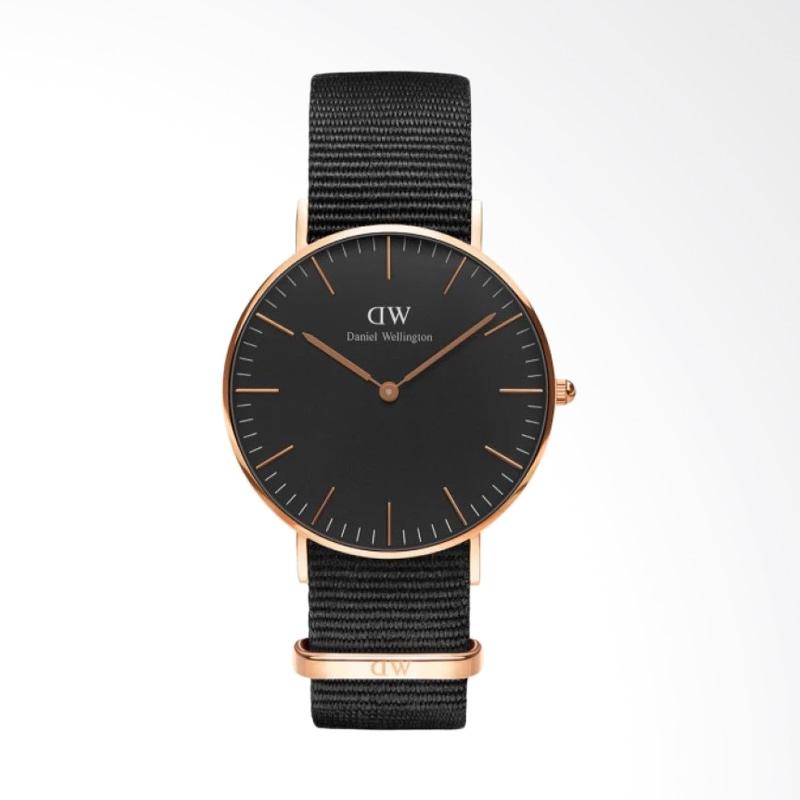 Jual Daniel Wellington Classic Black Cornwall Strap Nylon