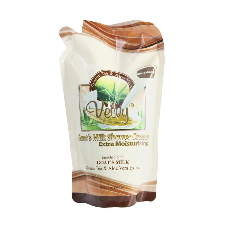 Jual Velvy Goat's Milk Green Tea & Aloe Vera Shower Cream