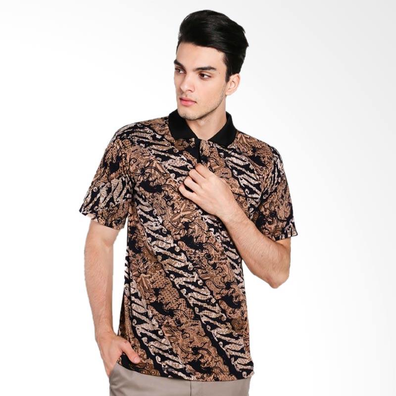 Jual Batik Distro Kaos Polo Lengan Pendek Pria Coklat 