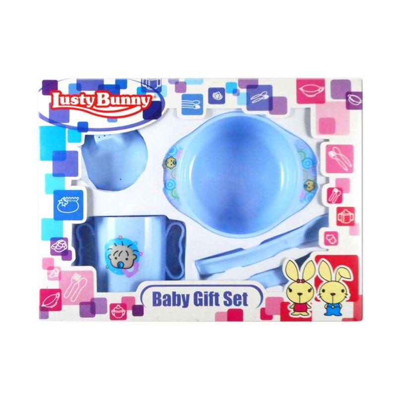 jual lustybunny feeding set peralatan makan anak biru jual lustybunny feeding set peralatan makan anak biru