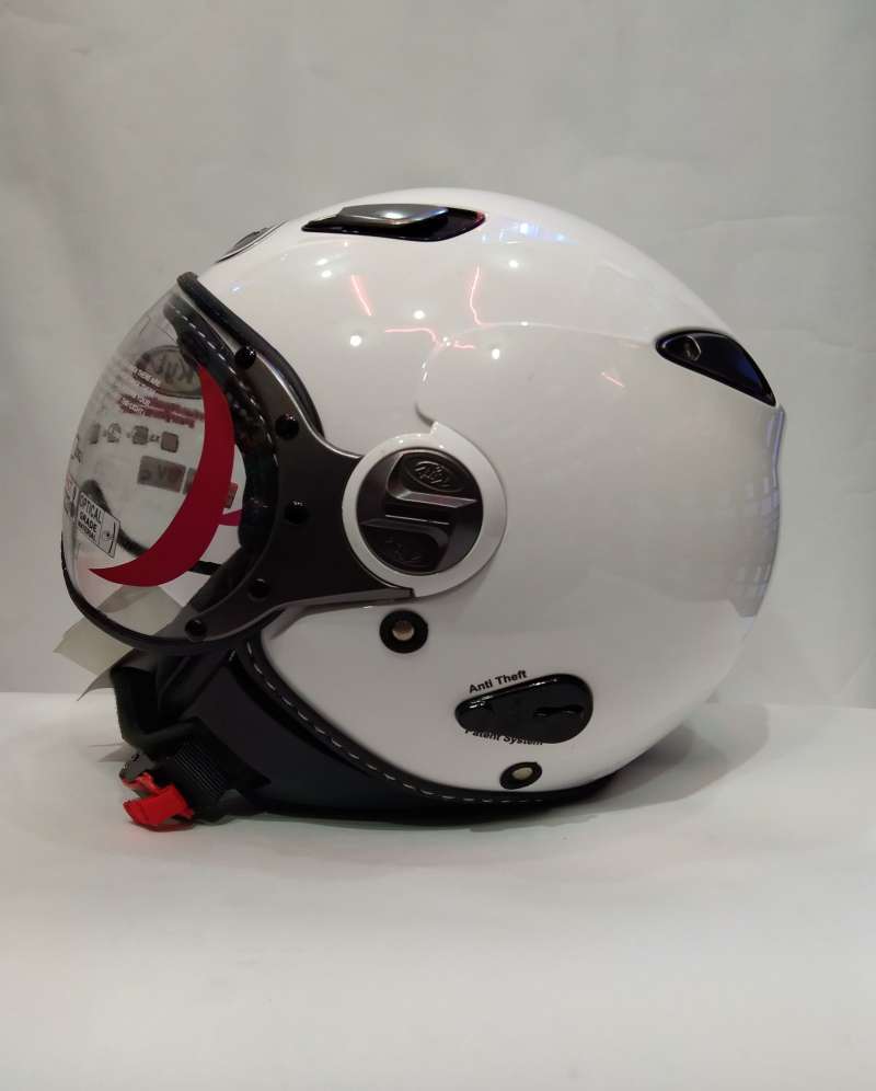 Jual HELM KYT ELSICO SOLID WHITE HELM KYT HALF FACE RETRO di Seller