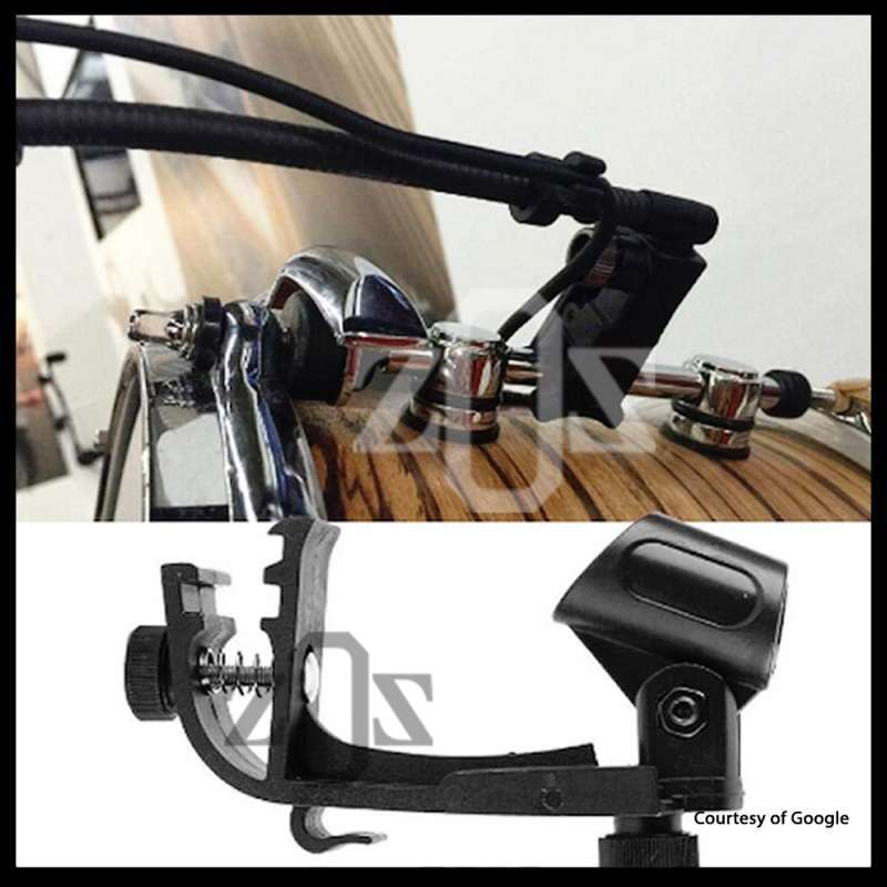 Jual Holder Mount Clamp Mic Microphone Penahan Snare Drum Clip On Rim