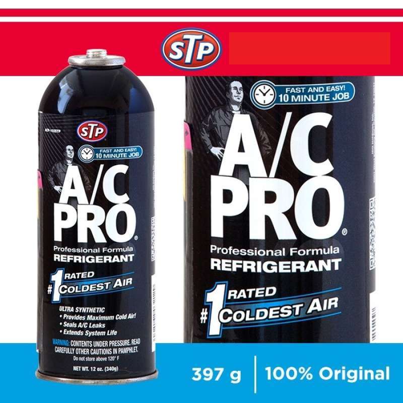 Jual AC PRO REFRIGERANT FREON R134A REFILL 340 g HITAM di Seller