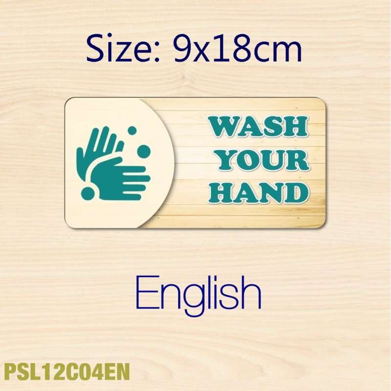 Sign Informasi Jual PVC Sign Informasi Tempel Covid Signage Cuci Tangan - English (EN ...