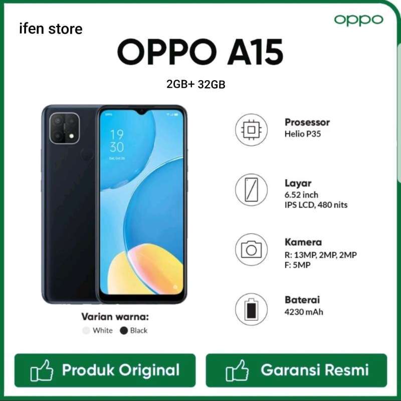 Promo OPPO A15 RAM 2GB 32GB GARANSI RESMI Diskon 28 di Seller Ifen
