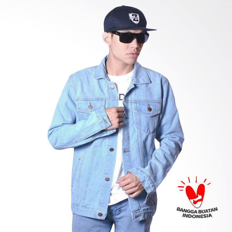 âˆš Fts Trendy Jaket Jeans Pria Warna Biru Muda Terbaru September 2021