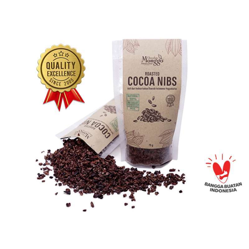 Jual Roasted Cocoa Nibs 100 Kakao Chocolate Monggo Snack Potongan