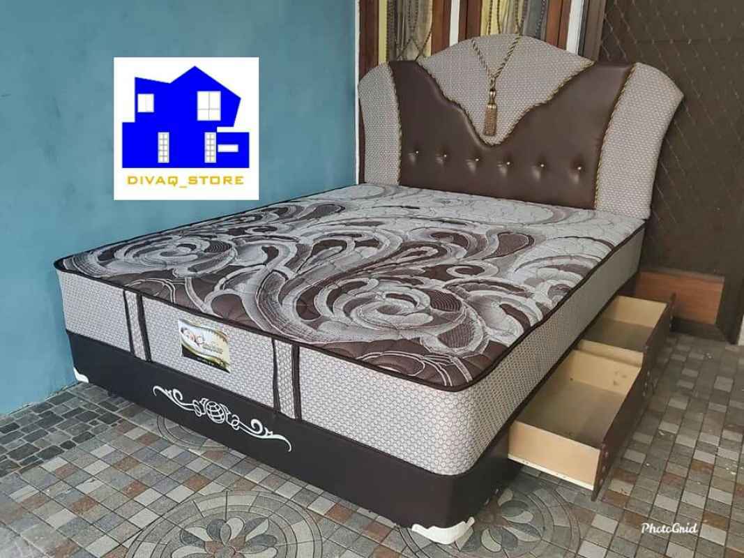 Promo Springbed Minimalis Tali Laci (Type Boxy) Coklat 120 X 200 Diskon 27 di Seller divaq