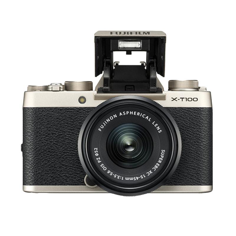 Jual Fujifilm XT 100 Kamera Mirrorless with Lens 1545 Gold di Seller