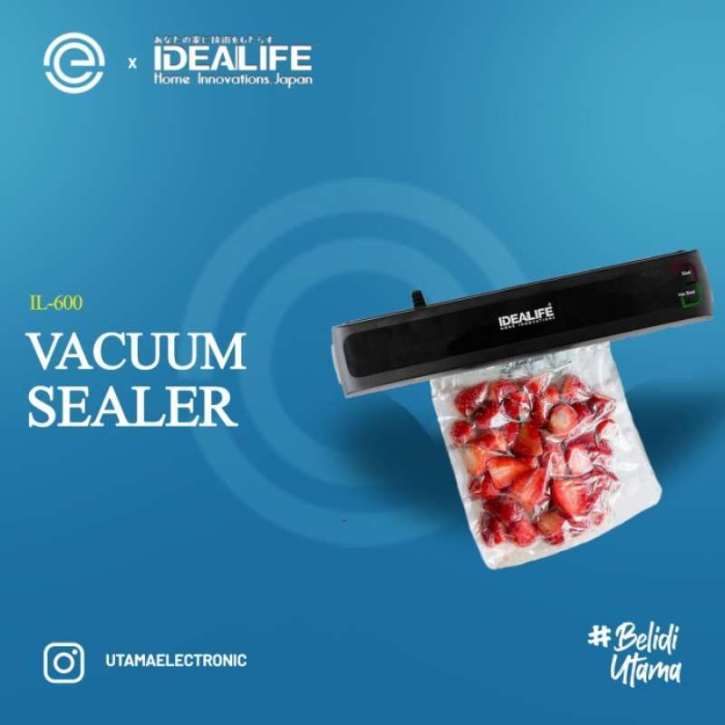 Promo IDEALIFE Vacuum Sealer Makanan IL600 Multicolor Diskon 11 di