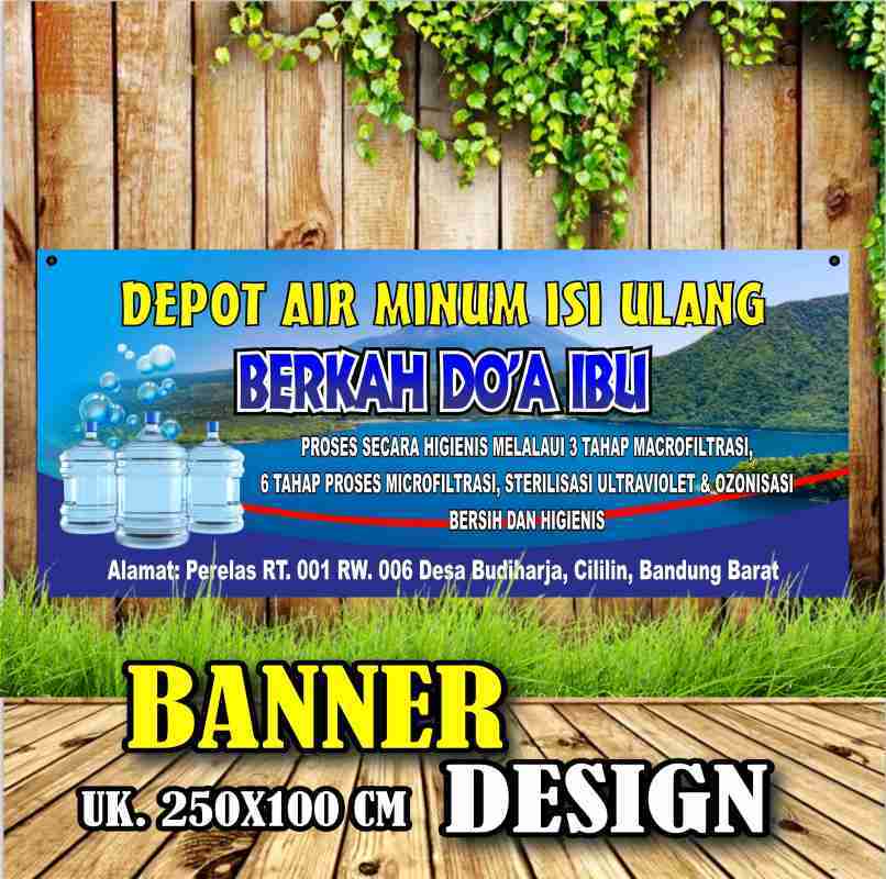 Jual Spanduk Banner Depot Isi Ulang Air Minum atau galon Keren Simple