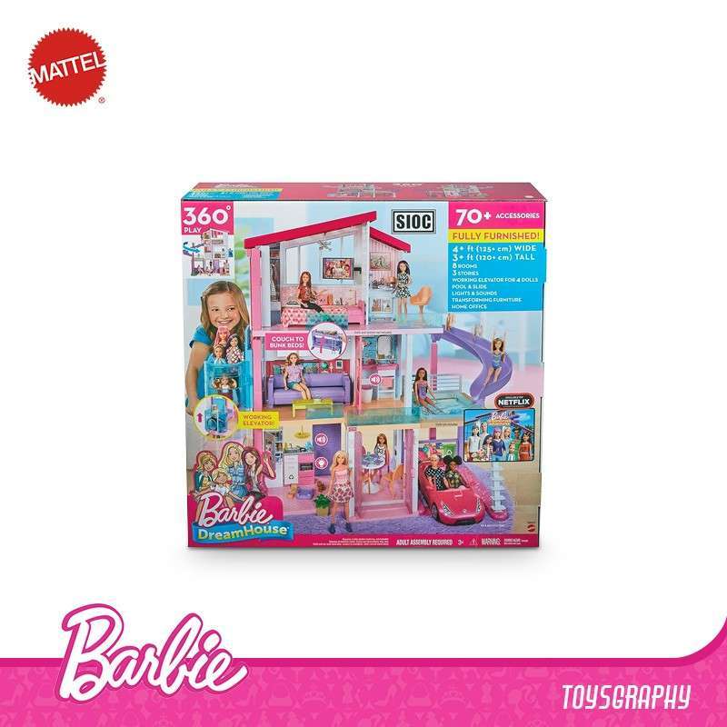 Jual Barbie DREAMHOUSE with Wheelchair Elevator Slide Rumah Dream House