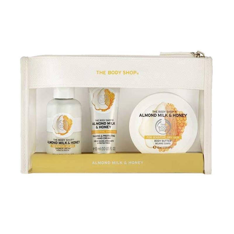 Jual The Body Shop Almond Milk Honey Gift Bag Paket Perawatan Tubuh di