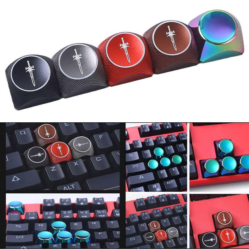 Promo 5 Keys Keycaps Set Aluminium Alloy KeyCaps ESC Direction keycap ...