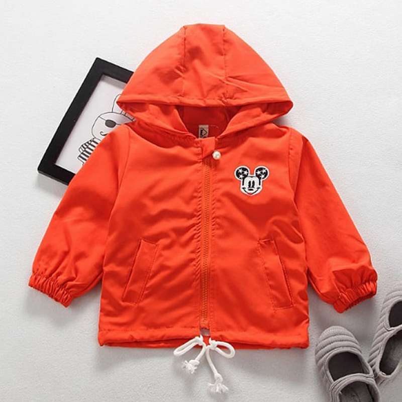 Promo FREE ONGKIR Jaket Mickey Warna Oranye Outwear Anak Umur 2 Tahun