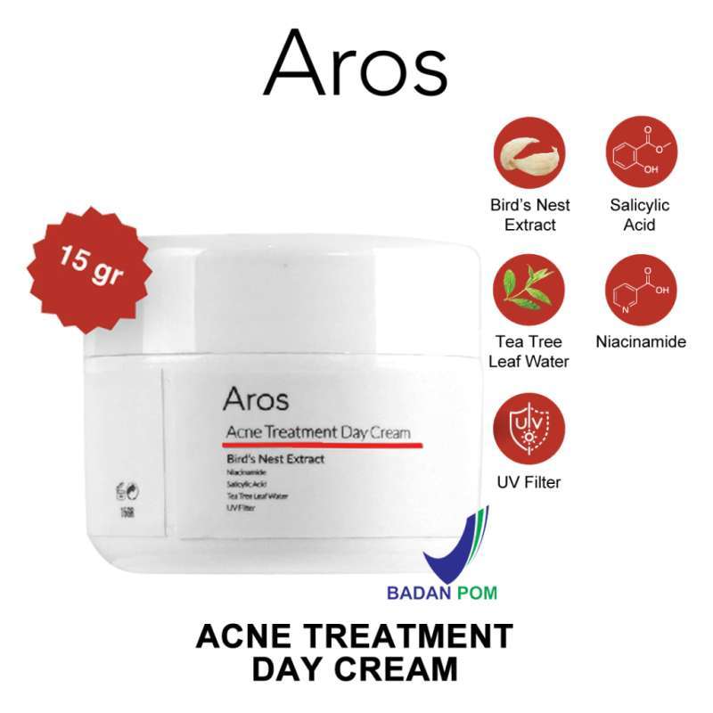Jual AROS SKINCARE ACNE TREATMENT DAY CREAM SIANG BIRD'S NEST EXTRACT