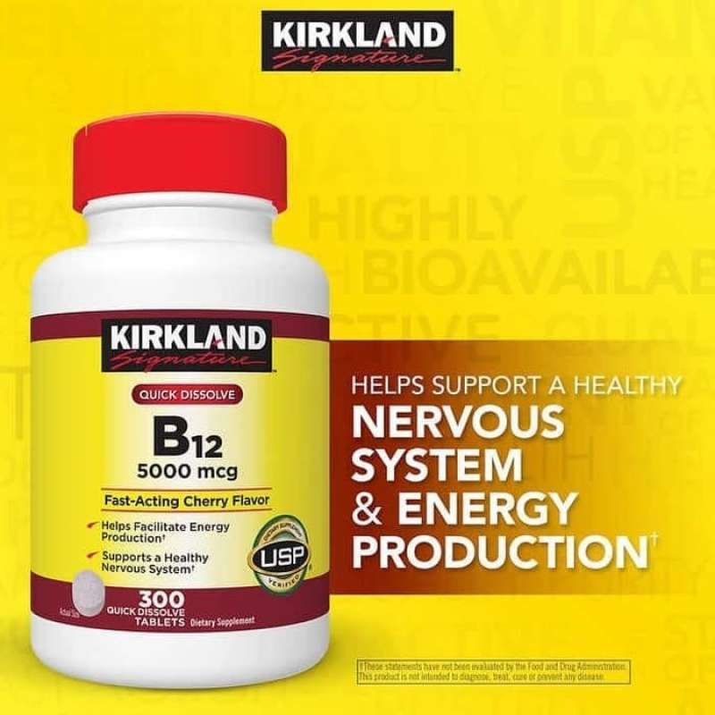 Jual Kirkland Vitamin B12 5000 mcg Quick Dissolve 300 Tablets di Seller